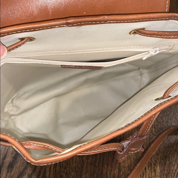 White and Brown Vintage Louvier Bag - Picture 11 of 11